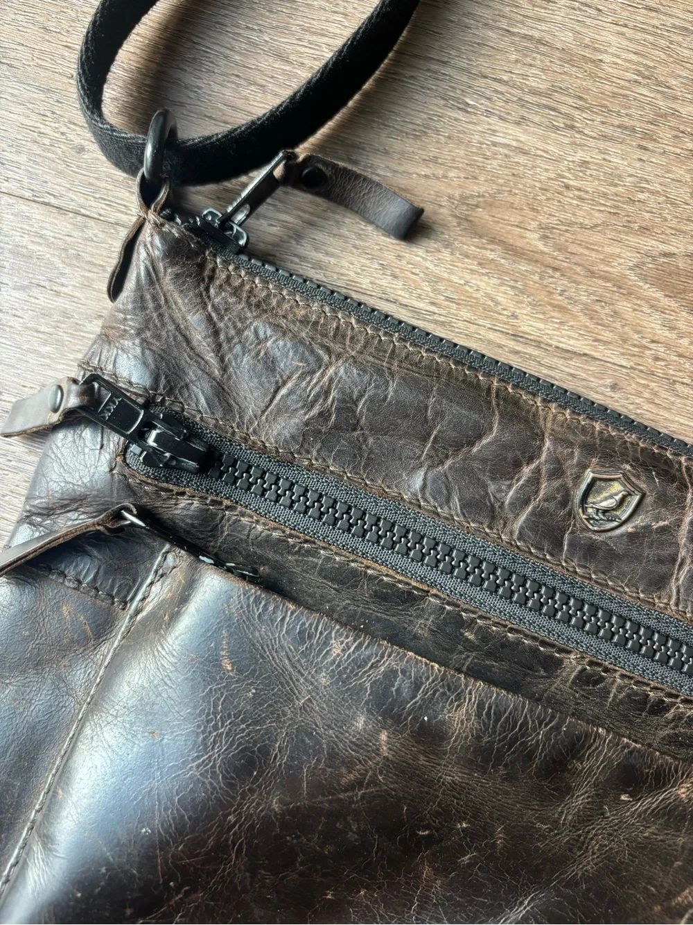 Cochoa Brown Crazy Horse Distressed Leather Crossbody Bag/Purse